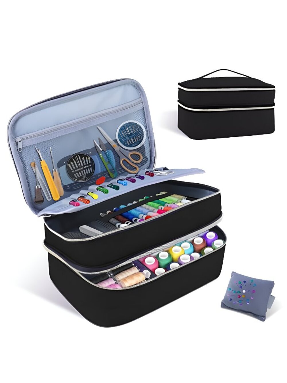 Sewing Supplies Organizer Bag 11.5"x 8"x 6" Sewing Box for Women Sewing